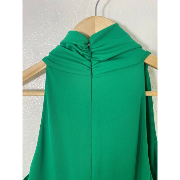 L'academie Vero Midi Cutout Halter Dress Parrot Green Womens Size Medium READ - Picture 7 of 15